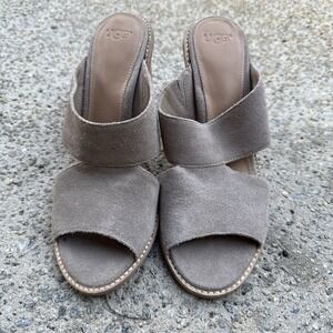 UGG‎ Shoes Women's Size: 8 Gray Celia Women's Sandals Suede Block High Heels